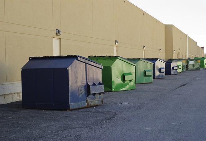 red and green waste bins at a building project in Fleming OH